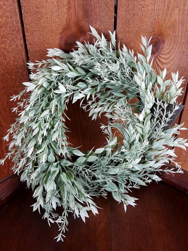 Light green faux wreath