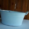 Oval porcelain bucket with handles