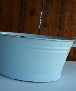 Oval porcelain bucket with handles