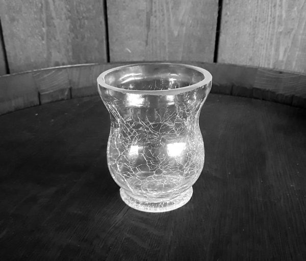 crackle glass votive holder