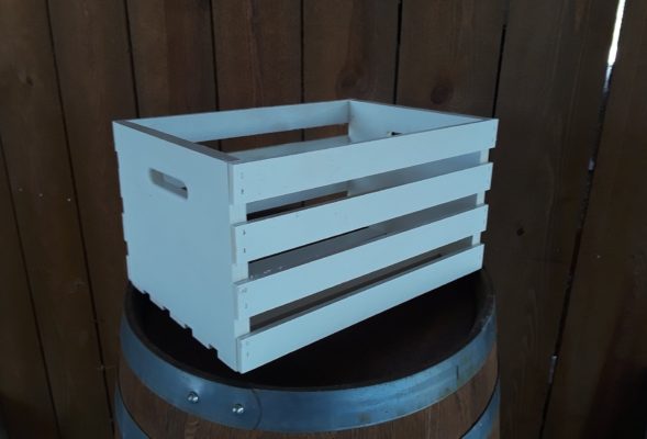 White wood crate