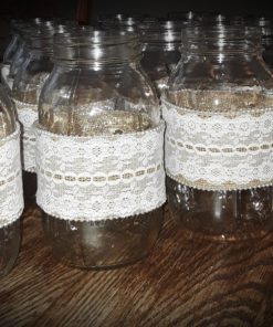 mason jar with lace