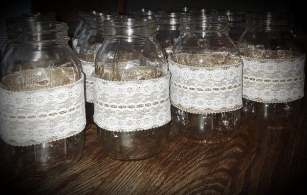 mason jar with lace