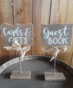 Cards & Gifts and guest book signs
