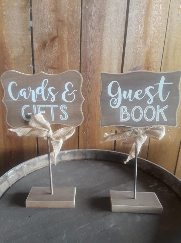 Cards & Gifts and guest book signs