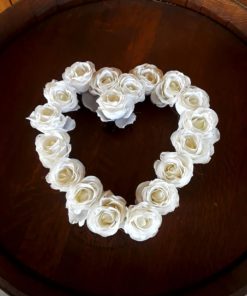 White heart-shaped wreath