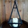 Black lantern with faux candle