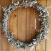 twig wreath with white flowers