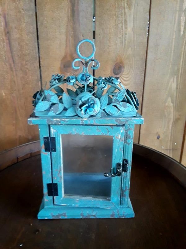 Blue painted lantern